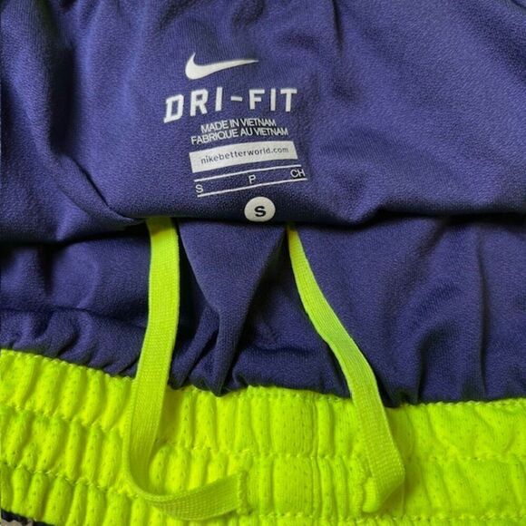 Nike Dri-Fit Women's Running Shorts Navy Blue, Gray, Lemon Lime Navy Lined Small - Picture 6 of 8